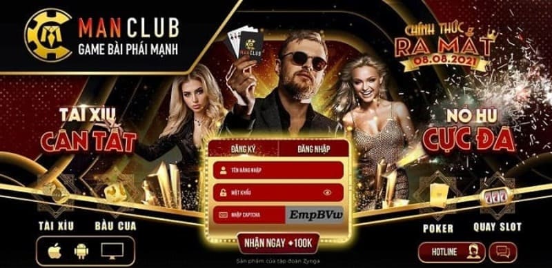 Giao diện ấn tượng tại game bài đổi thưởng Man Club