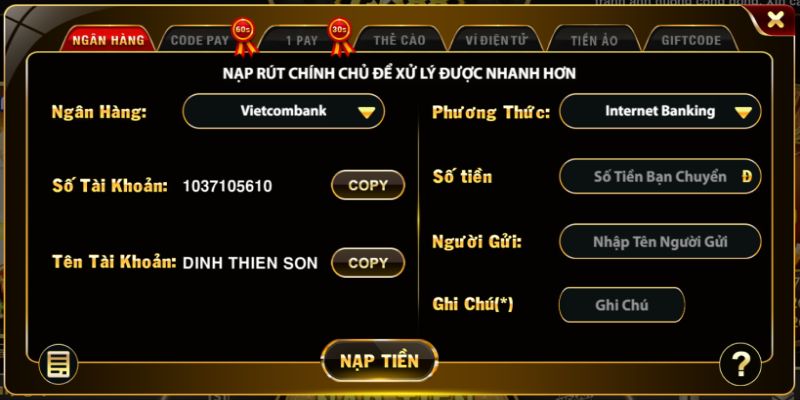 Cách nạp tiền Fan88