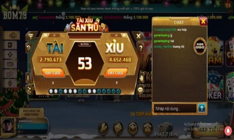 Game tài xỉu nhà Bom79