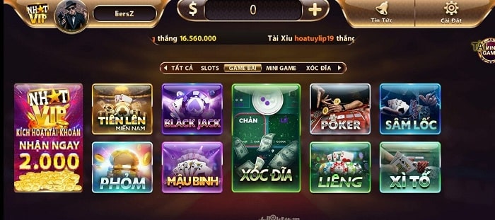 Tại Nhatvip, người chơi có thể trải nghiệm đa dạng những tựa game vô cùng hấp dẫn