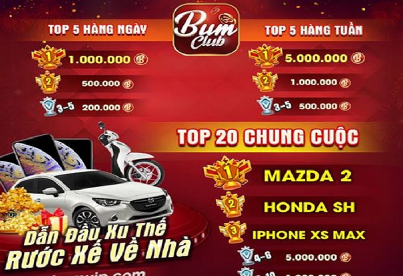 Tải Bumvip để tham gia đua TOP nhận ưu đãi cực hấp dẫn