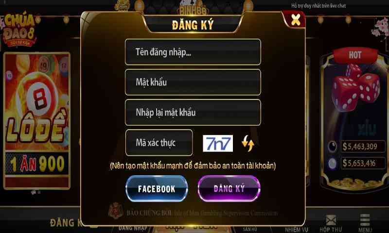 Giao diện đăng ký binh88 tại trang chủ cổng game