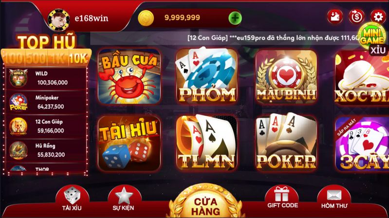 Những hạn chế tại cổng game E168