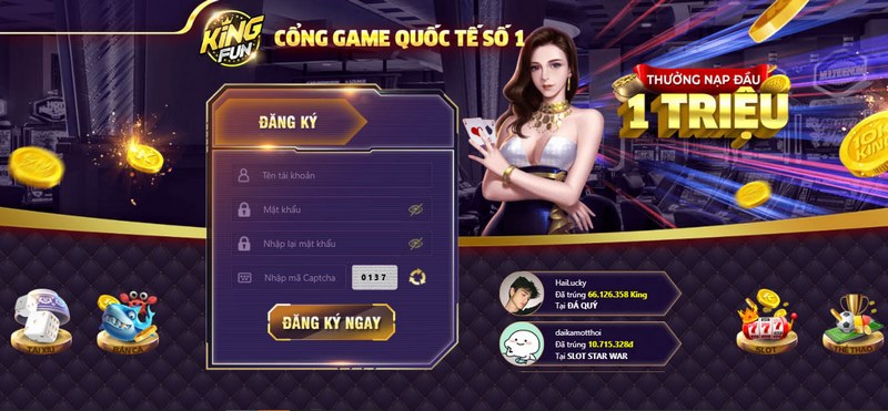 Hướng dẫn đăng nhập tài khoản King Fun