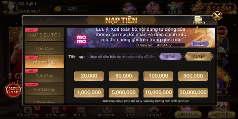 Hướng dẫn cách nạp tiền WIN68 siêu tốc 