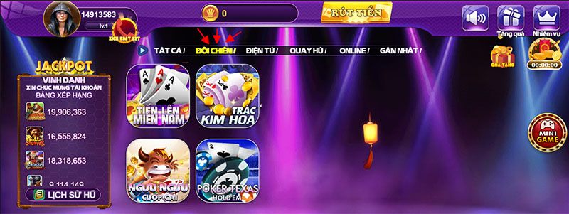 Vào game Tiến lên miền Nam