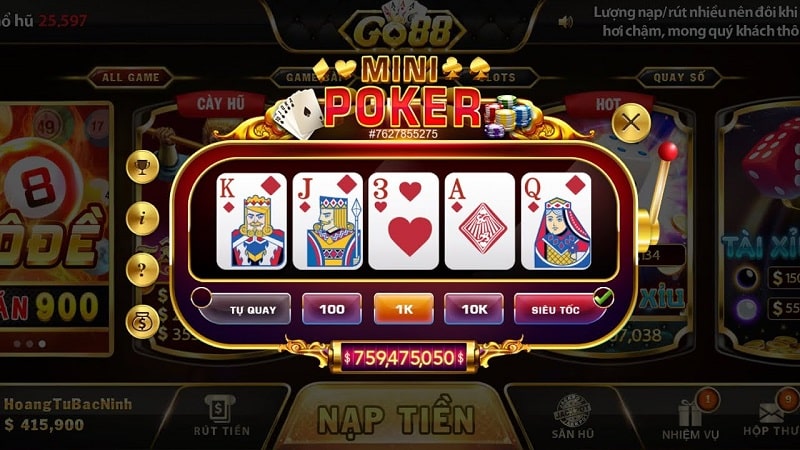 Mini poker-  game quay hũ tặng code tân thủ hot nhất 2023