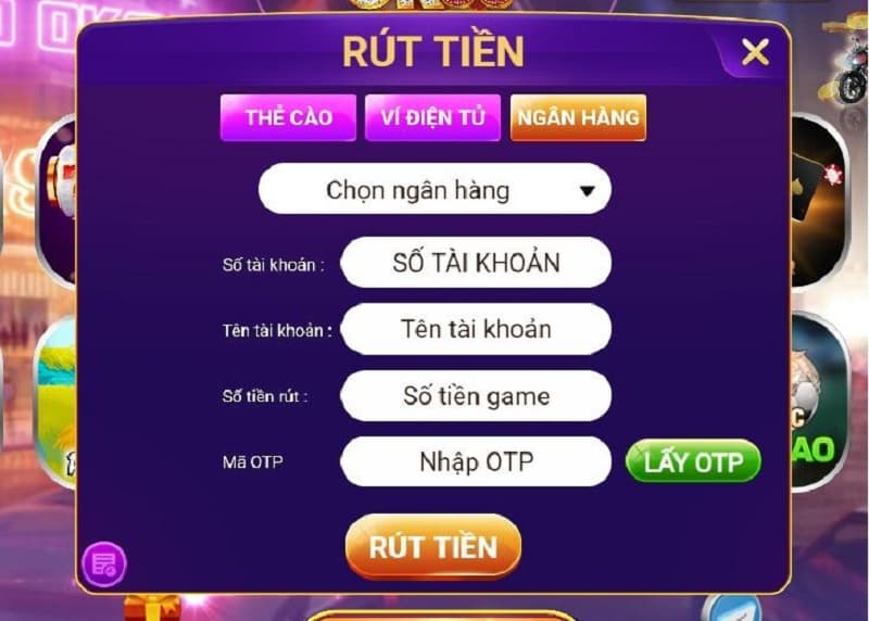 Các phương thức rút tiền ok88