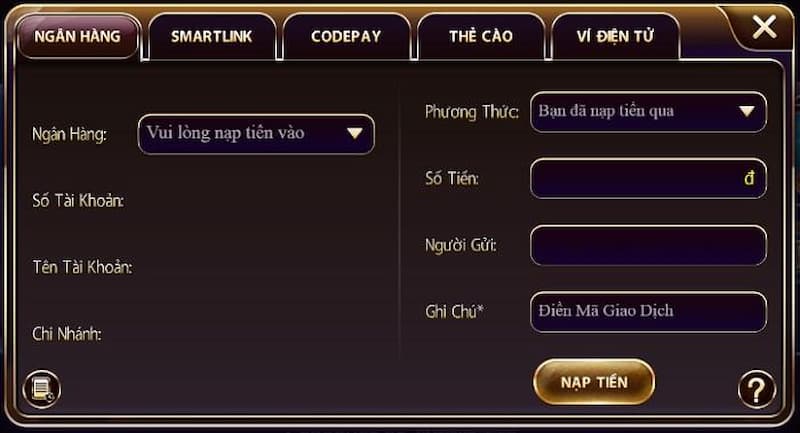 Cách thực nạp tiền vào game tại Zowin