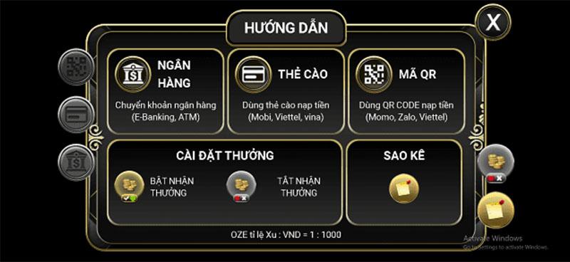 Hướng dẫn cách rút tiền tại oze6868