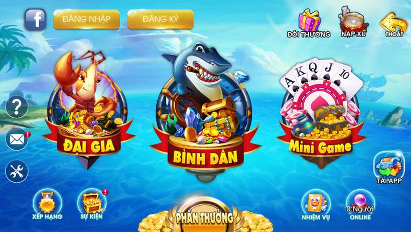 Đa dạng các loại game bắn cá thần tài đổi thưởng