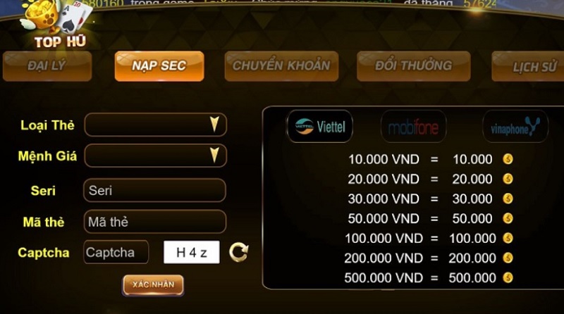 Nạp tiền tại T88