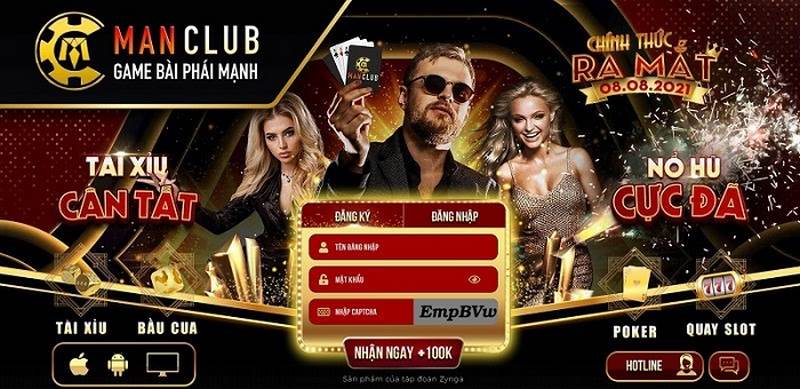 Giao diện ấn tượng tại game bài đổi thưởng Man Club