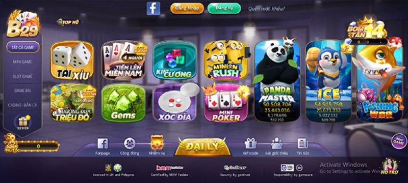 Những trò chơi phổ biến nhất tại cổng game B29