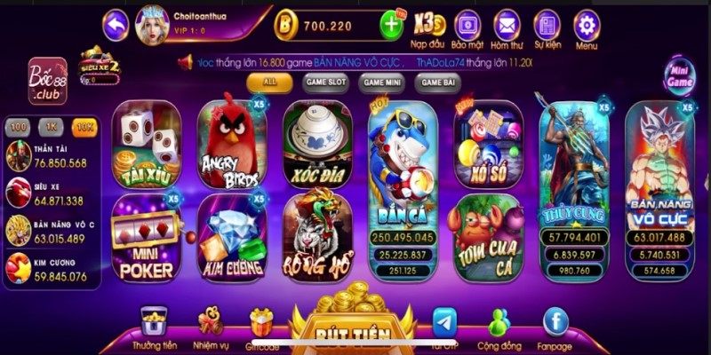 Các tựa game hấp dẫn tại Boc88 Club