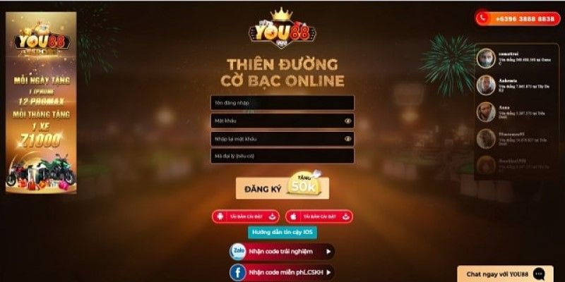 Hướng dẫn đăng ký You88 Vin cho tân thủ