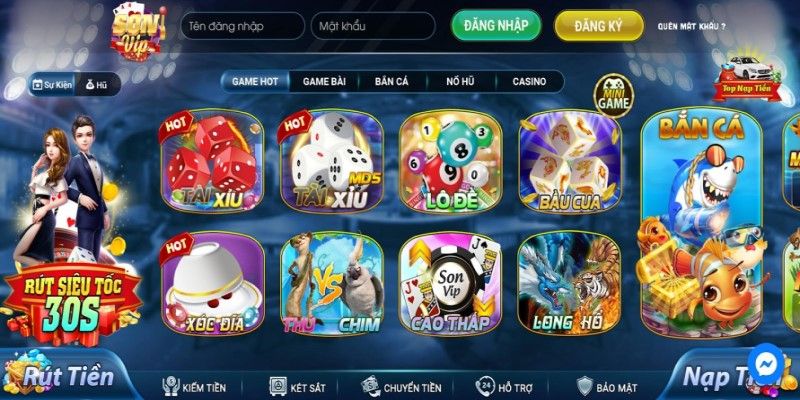 Sản phẩm game đổi thưởng chất lượng tại SonVip vin